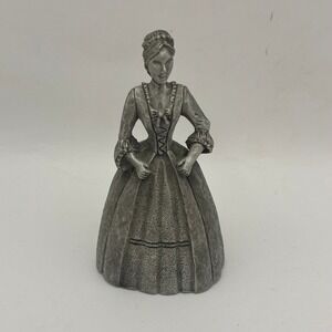 Vintage Fort Pewter Colonial Lady Miniature Figurine 2.75 Inch Historical Decor
